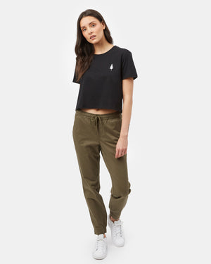 Black Cropped Short Sleeve T-Shirt