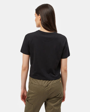 Black Cropped Short Sleeve T-Shirt