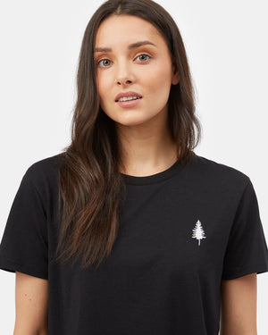 Black Cropped Short Sleeve T-Shirt