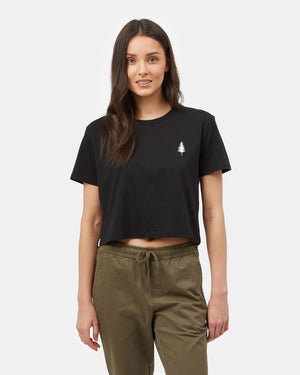 Black Cropped Short Sleeve T-Shirt