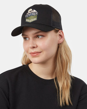 Black Graphic Mesh Trucker Hat