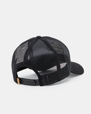 Black Graphic Mesh Trucker Hat