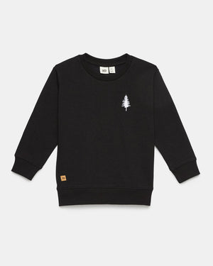 Black Kids Fleece Crew Neck Sweatshirt