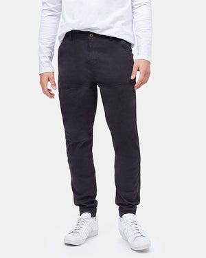 Black Men's Organic Cotton Twill Joggers