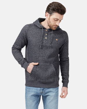 Black Organic Cotton Button Hoodie