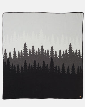 Black Organic Cotton, Tree Graphic Blanket