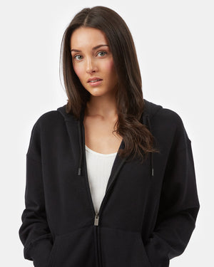 Black Women's Eco-Friendly Hooded Zip-up