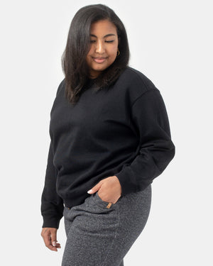 Black Women's Fleece Long Sleeve Sweatshirt