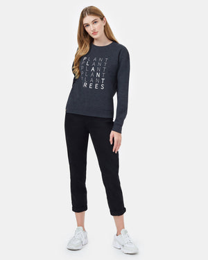 Black Women's Organic Cotton Graphic Sweatshirt