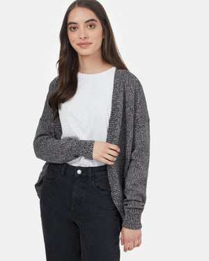 Black Women's Organic Cotton Knit Cardigan