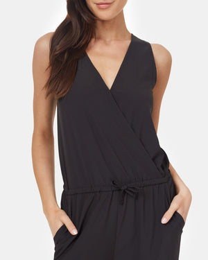 Black Women's Repreve V-Neck Romper