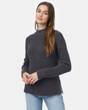 Black,Gray Women's Long Sleeve Knit Jumper