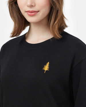 Black,Yellow Women's Embroidered Crew Neck