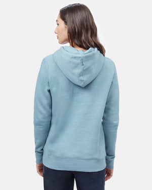 Blue Embroidered Pullover Hoodie