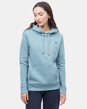 Blue Embroidered Pullover Hoodie