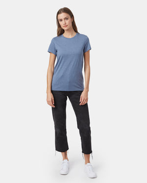 Blue Recycled Polyester Crew Neck T-Shirt 