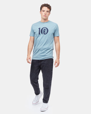 Blue Crew Neck Short Sleeve T-Shirt