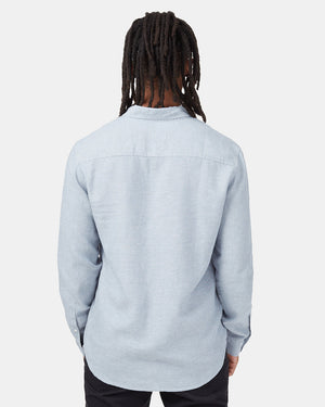 Blue Men's Hemp Long Sleeve Shirt