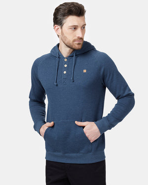 Blue Organic Cotton Button Hoodie