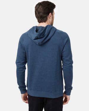 Blue Organic Cotton Button Hoodie