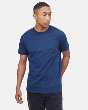 Blue Organic Cotton Crew Neck T-Shirt