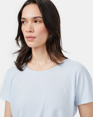 Blue Short Sleeve Scoop Neck T-Shirt