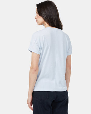 Blue Short Sleeve Scoop Neck T-Shirt