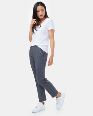 Blue Women's Knit Casual Trousers