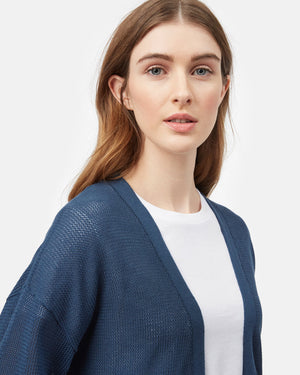 Blue Women's Organic Cotton Knit Cardigan