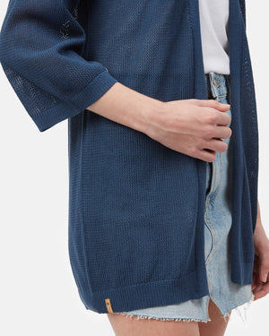 Blue Women's Organic Cotton Knit Cardigan