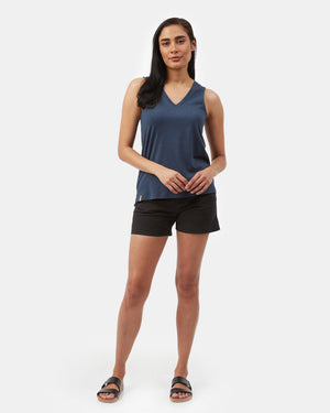 Blue Women's Recycled V-Neck Tank Top