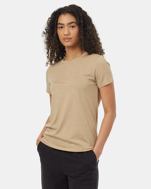 Brown-Recycled-Polyester-Crew-Neck-T-Shirt