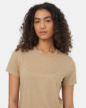 Brown-Recycled-Polyester-Crew-Neck-T-Shirt