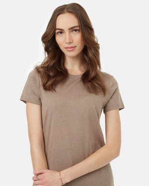 Brown-Recycled-Polyester-Crew-Neck-T-Shirt