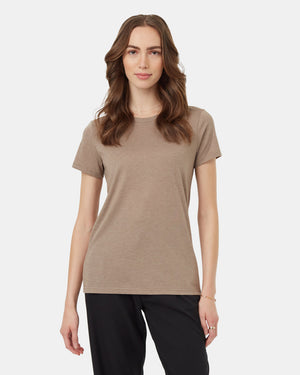 Brown-Recycled-Polyester-Crew-Neck-T-Shirt