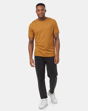 Brown-Recycled-Polyester-Crew-Neck-Tee