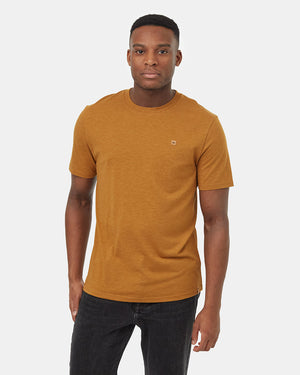 Brown-Recycled-Polyester-Crew-Neck-Tee