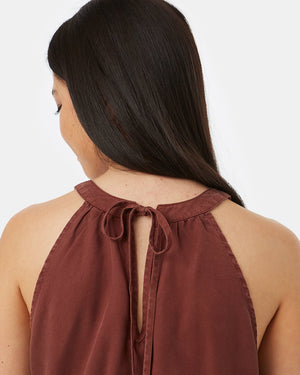 Brown Women's Halter Neck Tank Top