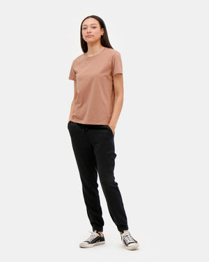 Brown Organic Cotton Crew Neck T-Shirt