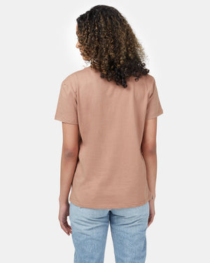 Brown Organic Cotton Crew Neck T-Shirt