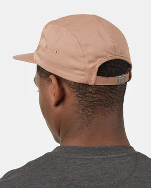 Brown Organic Cotton Flat Brim Hat