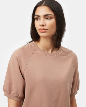 Brown Women's Organic French Terry Short Sleeve Top