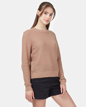 Brown Women's Organic Ribbed Sweater