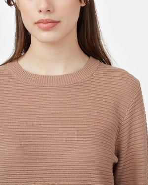 Brown Women's Organic Ribbed Sweater