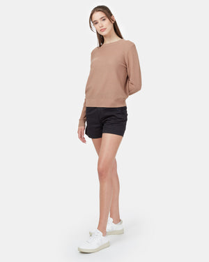 Brown Women's Organic Ribbed Sweater