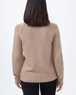 Brown Women's Ribbed Wool Turtleneck