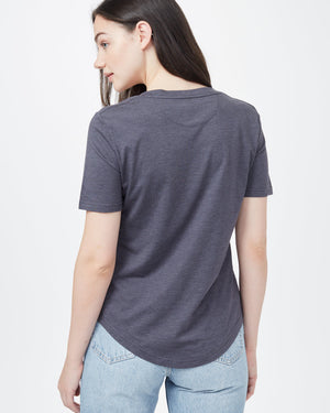 Gray V-Neck Short Sleeve T-Shirt