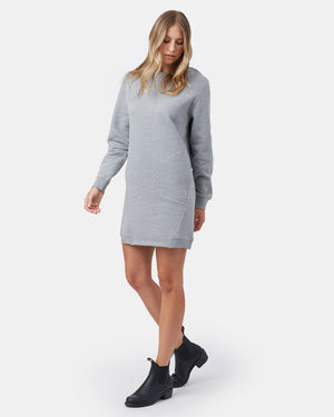 Gray Women's Crew Neck Sweater Dress