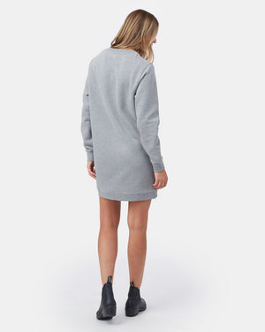 Gray Women's Crew Neck Sweater Dress