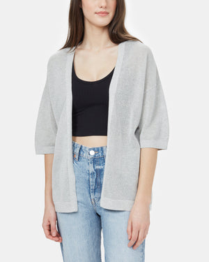 Gray Women's Organic Cotton Knit Cardigan